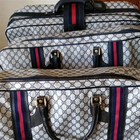 gucci leather travel bag|gucci luggage set for sale.